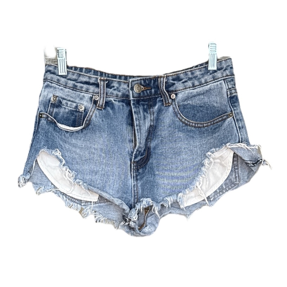 F21 High Waisted Denim Cutoff Shorts size 26